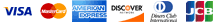 Visa, Mastercard, American Express, Discover, Diners Club International, JCB