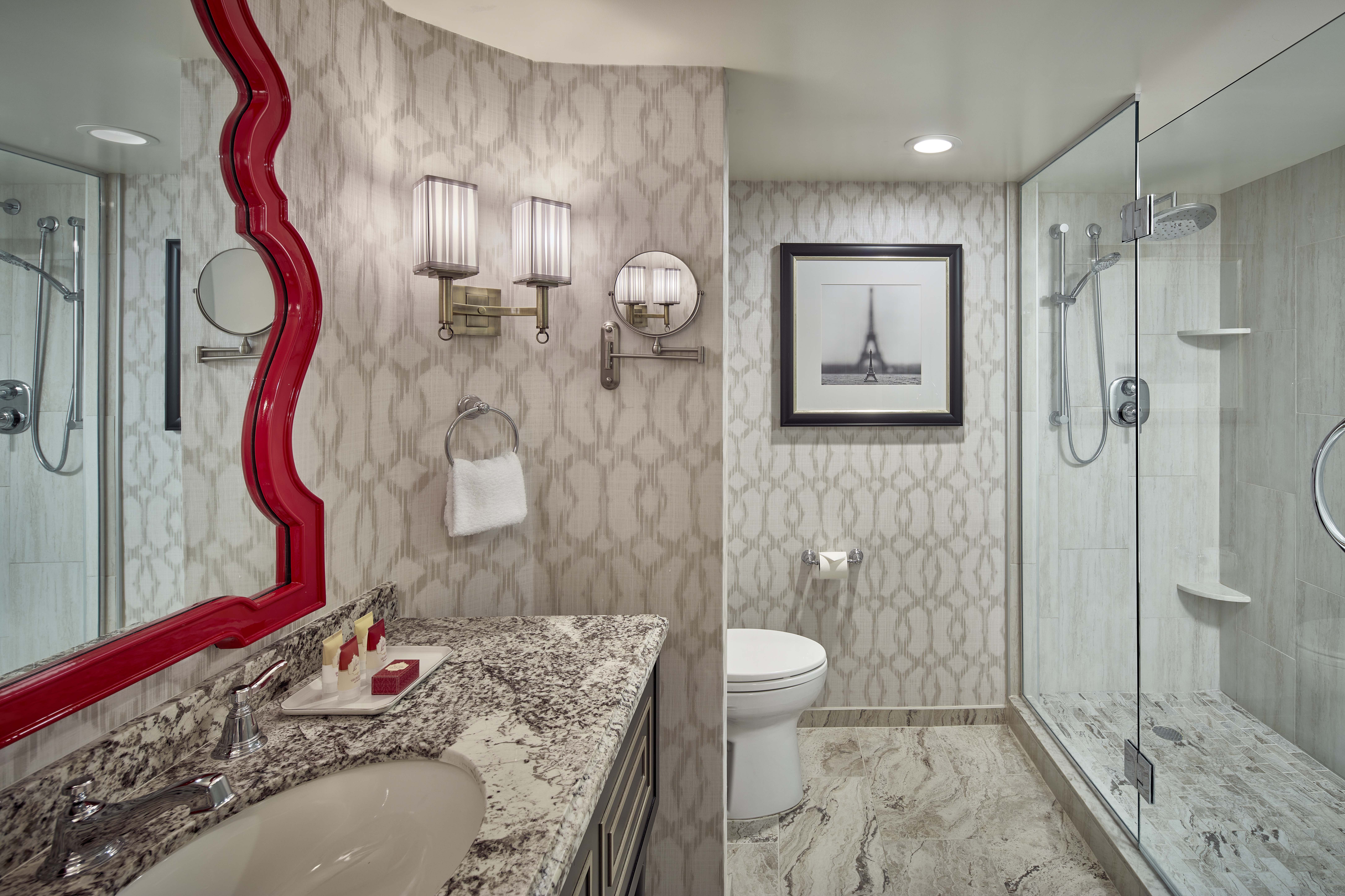 Paris Burgundy Room Bathroom
