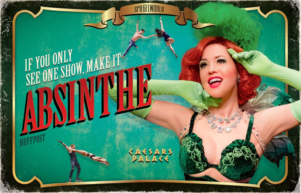 Acrobats performing inside the Spiegeltent at Absinthe, Caesars Palace Las Vegas