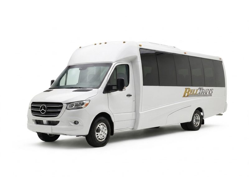 AIRPORT SHUTTLE Share-A-Ride Transfer - Modern Bell Trans shuttle provides comfortable transportation for airport transfers and group travel.