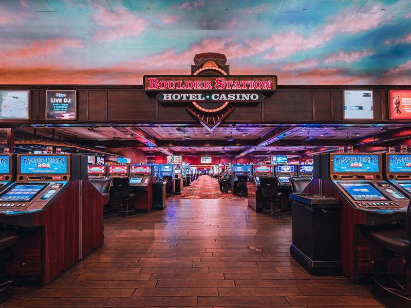 The casino floor features a wide selection of slot machines.