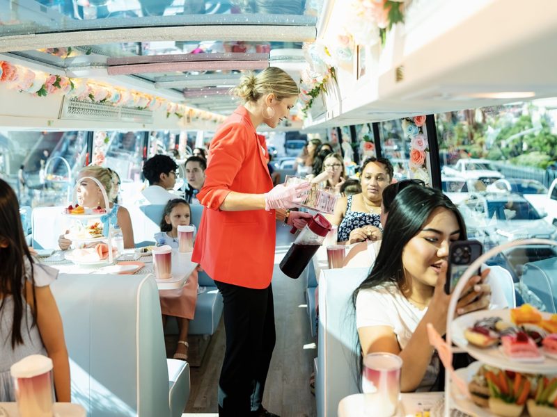 Café on the Strip - Guests settle in for an unforgettable sightseeing adventure paired with afternoon tea.