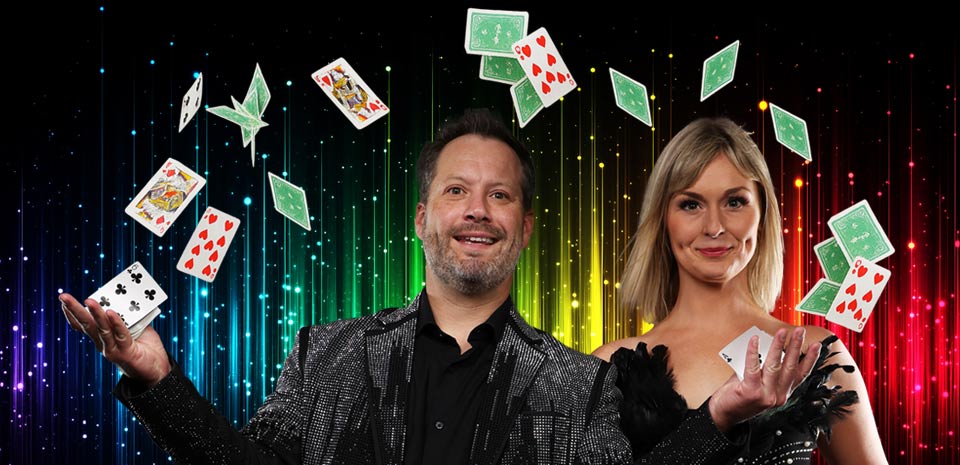 Comedy magician performing at The Magicians Room on the LINQ Promenade