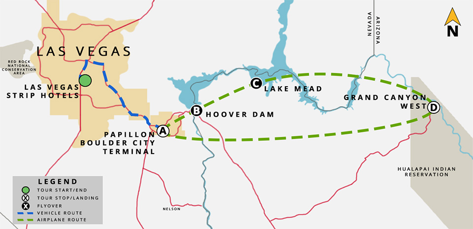 Grand Canyon Experience by GC Scenic Airlines - Grand Canyon Experience: Tour Map