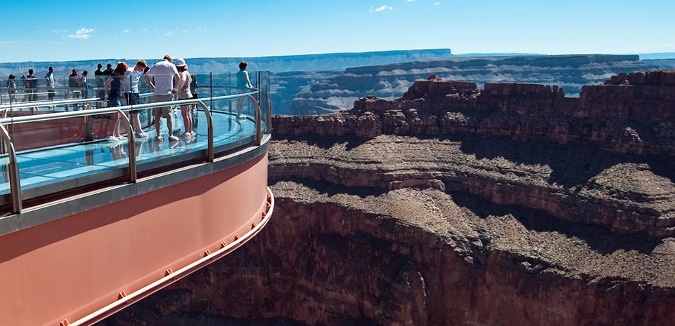 Grand Canyon West Rim viewpoint on a bus tour from Las Vegas