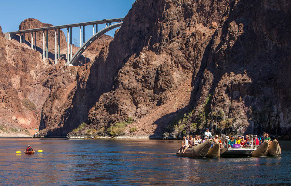 Hoover Dam raft tour on the Colorado River through Black Canyon