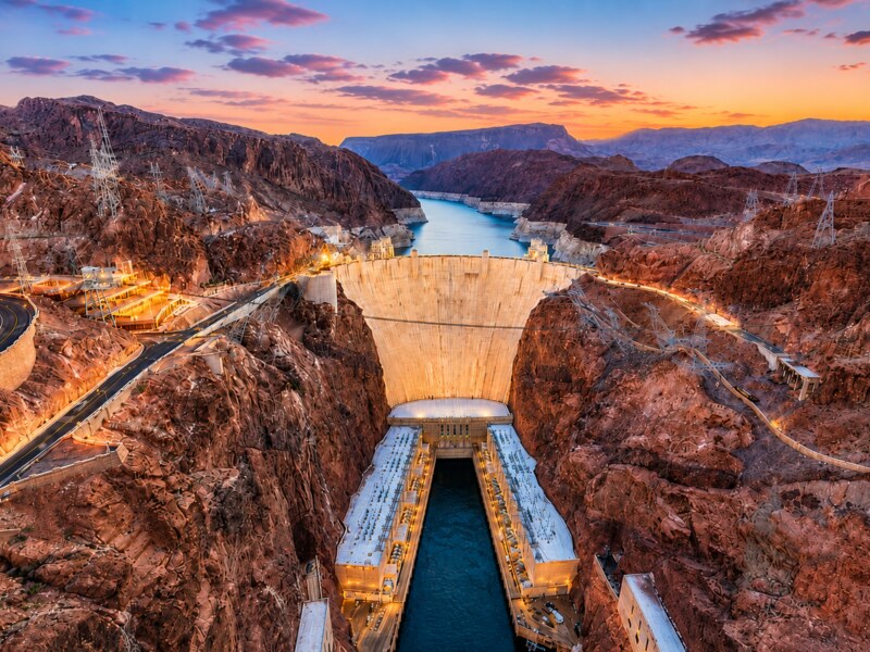 Hoover Dam Small Group Sunset Tour with BBQ Dinner Experience - Hoover Dam and Lake Mead at sunset