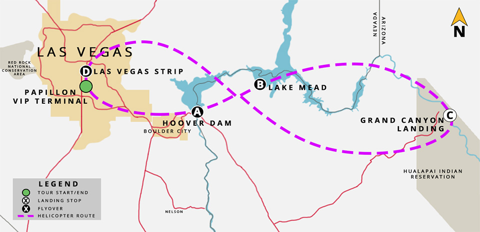King of Canyons Helicopter Tour - King of Canyons Helicopter Tour - MAP