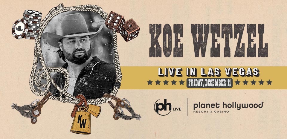 Join Koe Wetzel and his band for a night of country rock in Las Vegas