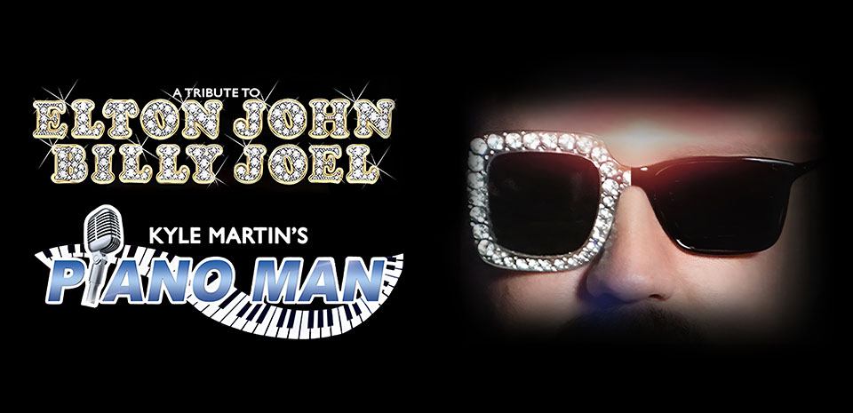 Piano tribute performer at the keys under warm stage lights at the V3 Theater inside Planet Hollywood