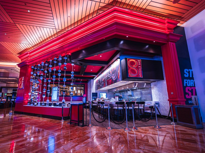 8 Noodle Bar adds a bold splash of color and an open-kitchen atmosphere to Red Rock’s diverse dining lineup.