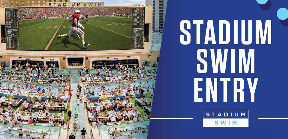 Circa Stadium Swim pool amphitheater with its giant screen, Downtown Las Vegas