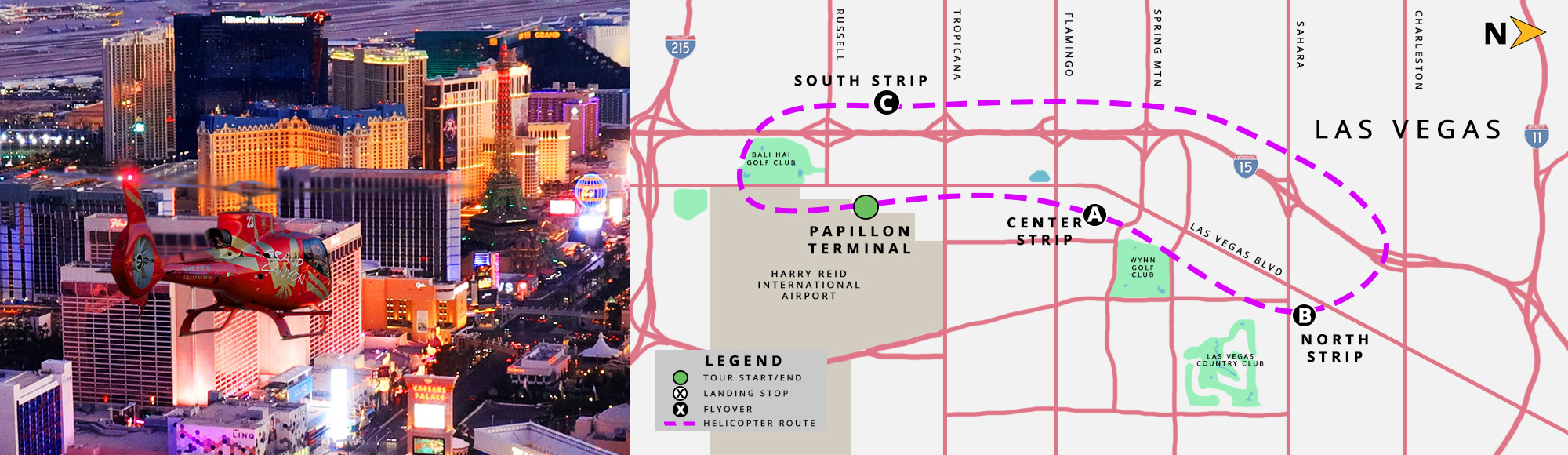 Strip Night Flights by Papillon Helicopters Tour