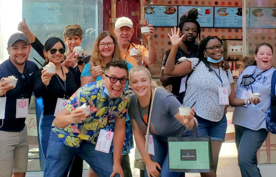 Taste Buzz Food Tours group tasting local Las Vegas food