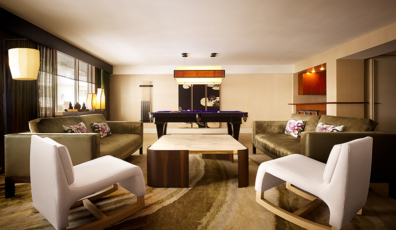 Sake Suite LIving Room with Pool Table