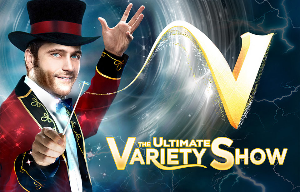 Acrobats on stage at V The Ultimate Variety Show, Planet Hollywood Las Vegas