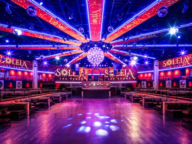 Inside Soleia, state-of-the-art lighting, expansive dance floors, and premium seating create an unforgettable nightlife experience.